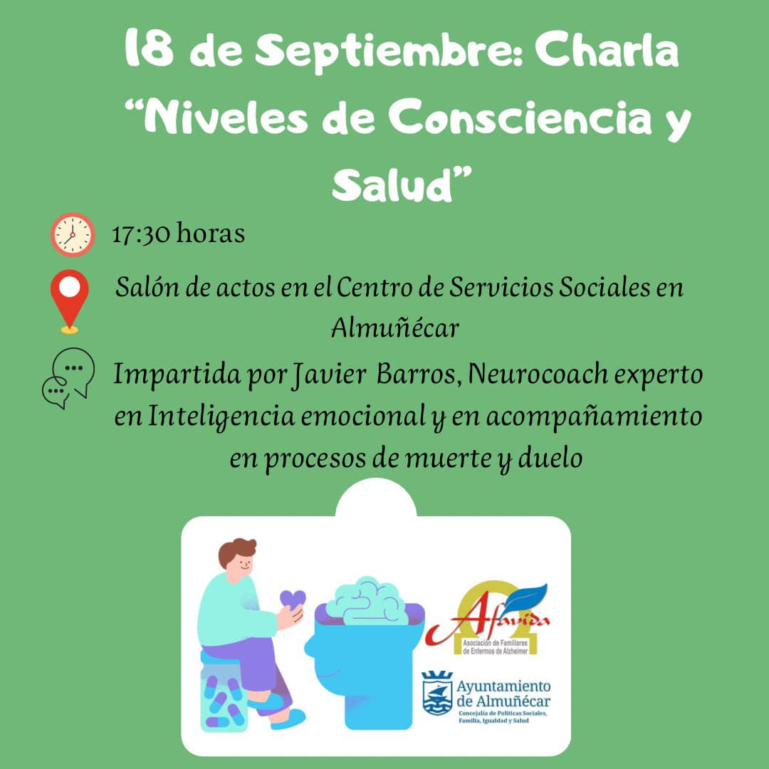 El programa de actividades de Afavida con motivo del Día Mundial del Alzheimer aborda hoy lunes los 'Niveles de Consciencia y Salud'